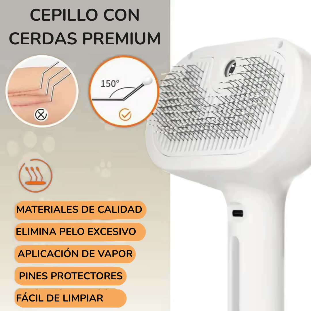 Cepillo Autolimpiante con Vapor Para Mascotas